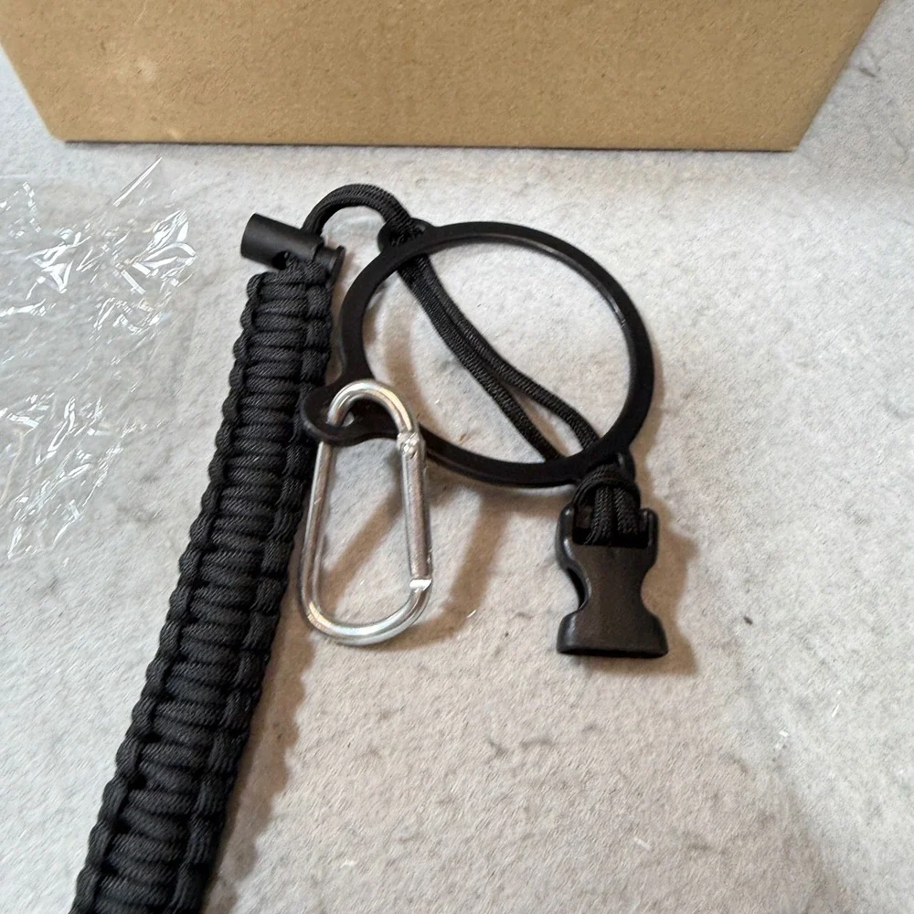 Unbranded Paracord Keychain Lanyard Unisex OS Black Like New Tactical EDC Buckle